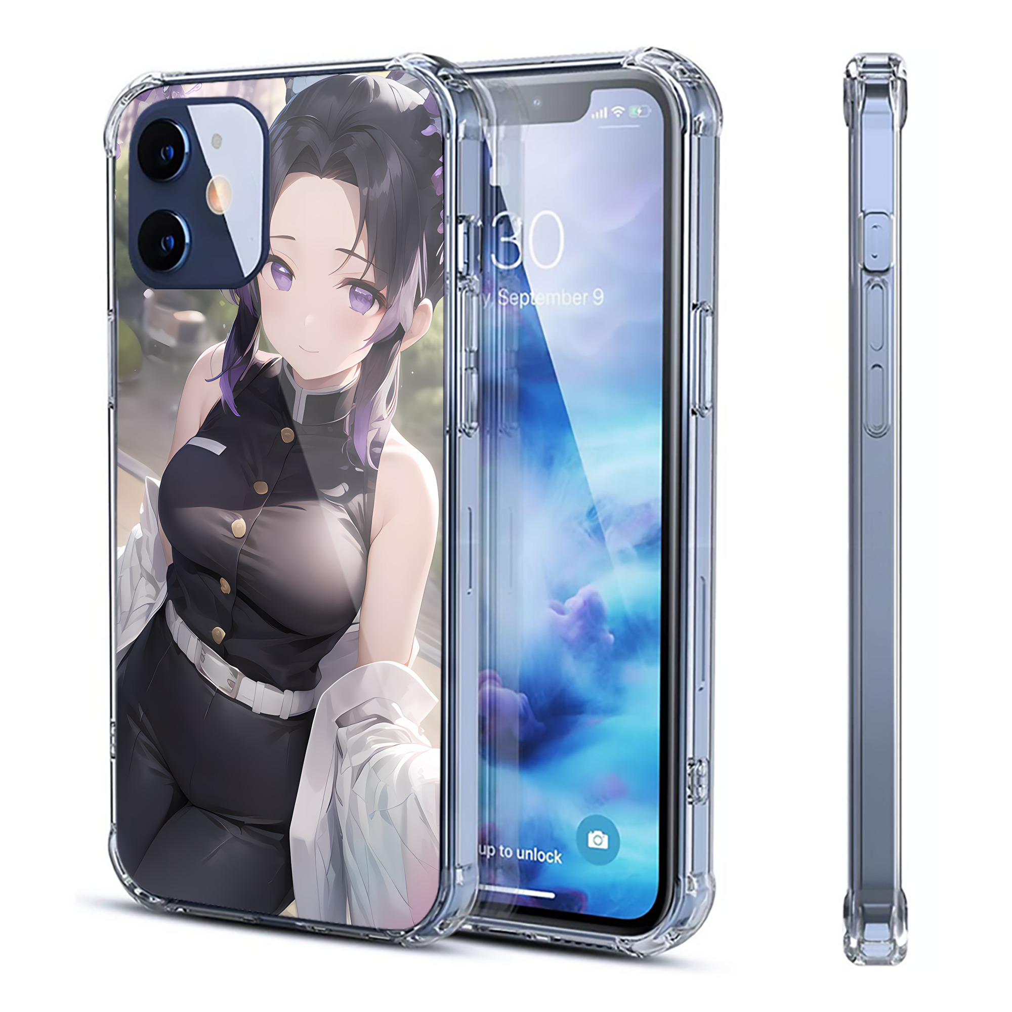 （画像用） 鬼滅の刃（きめつのやいば）蟲柱-胡蝶 しのぶ／こちょう しのぶ Kochou Shinobu 【iPhone 12シリーズ対応】透明スマホケース（クリアソフトケース）